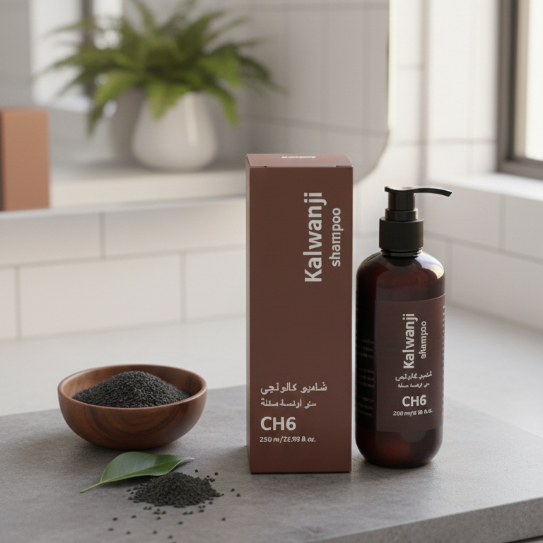 Organic Kalwanji Shampoo CH6 Herbal Black Seed Hair Cleanser Providing Natural Care Gentle Formula - 250ML